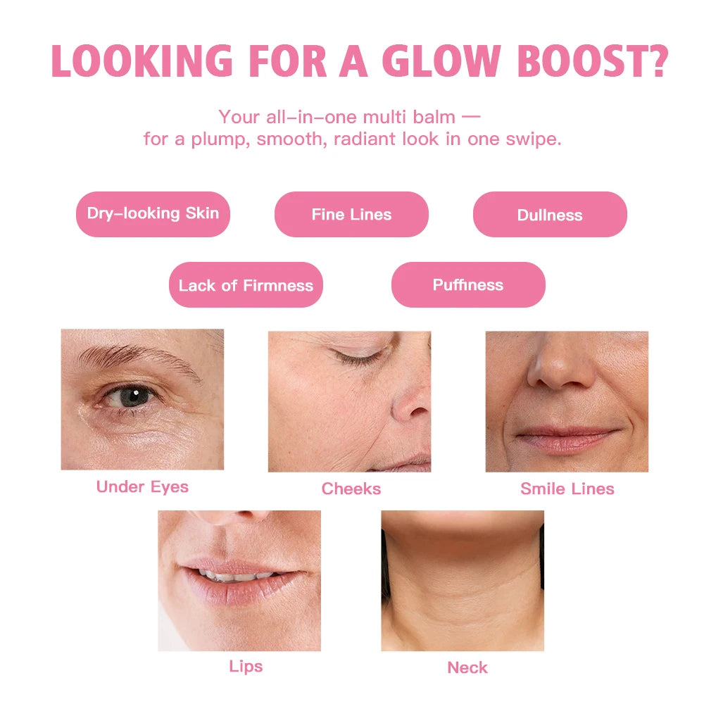 PDRN Pink Collagen Volume Multi Balm Deep Hydration Moisturization Brighten Skin Plump Smooth Radiant Portable Collagen Stick