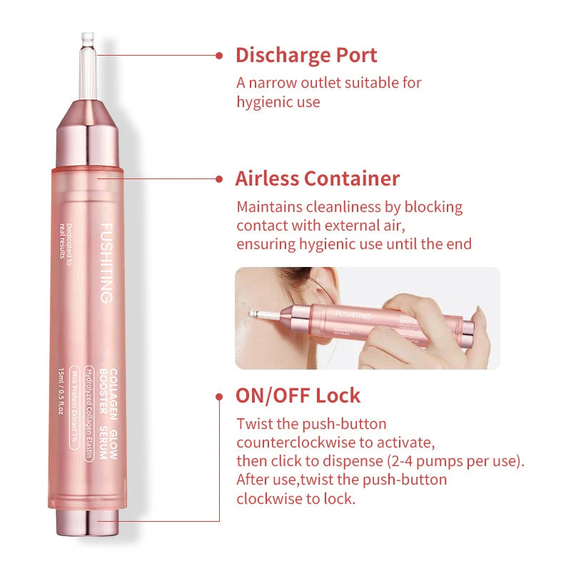 Collagen Glow Booster Milk Protein Extract Serum,Niacinamide Facial Radiance Hydrating Firming Essence,Korean Glass Skin Care