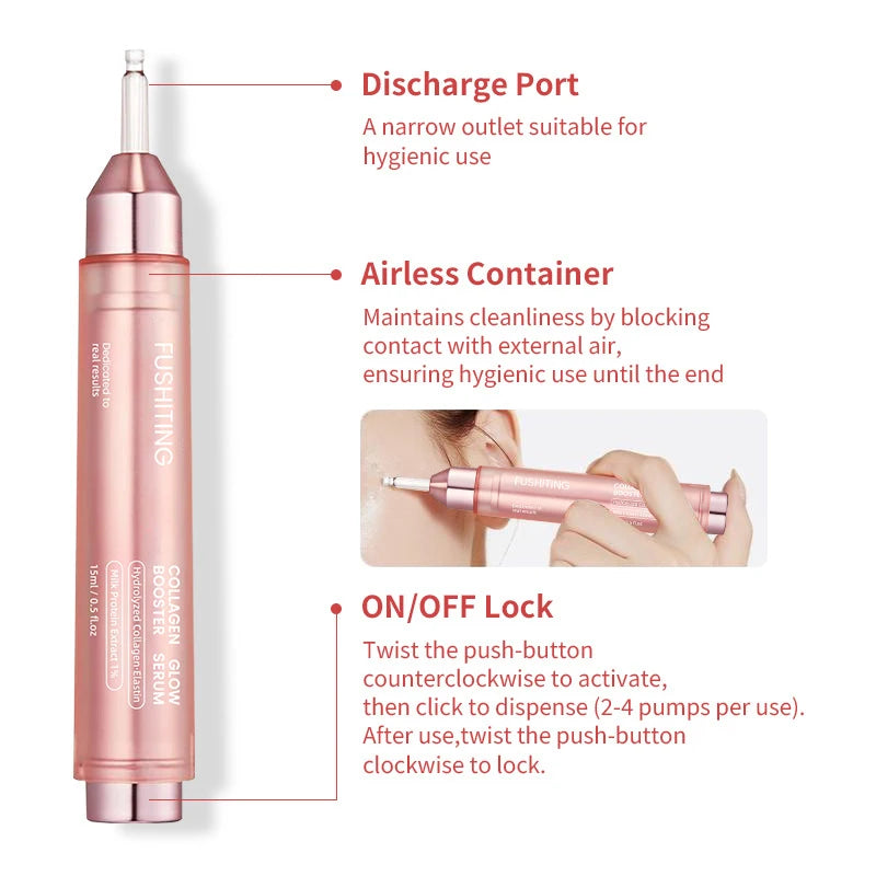 Collagen Glow Booster Milk Protein Extract Serum,Niacinamide Facial Radiance Hydrating Firming Essence,Korean Glass Skin Care