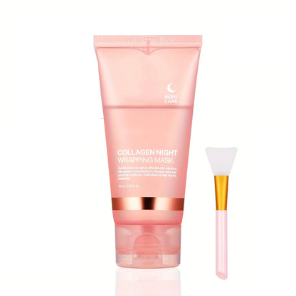 2 Pack Night Repair Collagen Peel-Off Masks with 2 Brushes - Deep Cleansing, Hydrating, Brightening,for Mother's Day &Easter