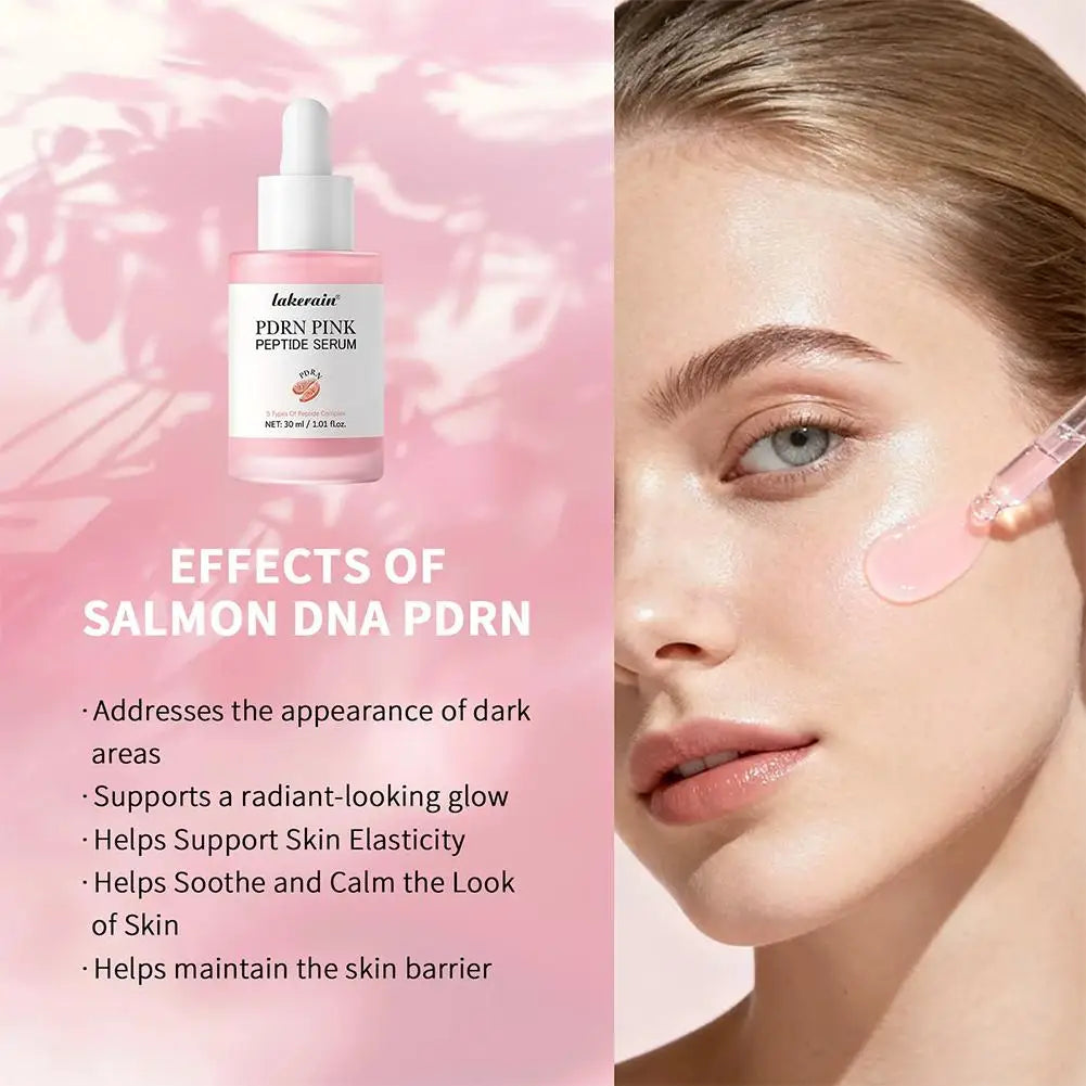 PDRN Pink Peptide Serum, Pink Glow Serum, Peptide Niacinamide Hydrating Moisturizing Firming, Uneven Skin Tone, Korean Skin Care