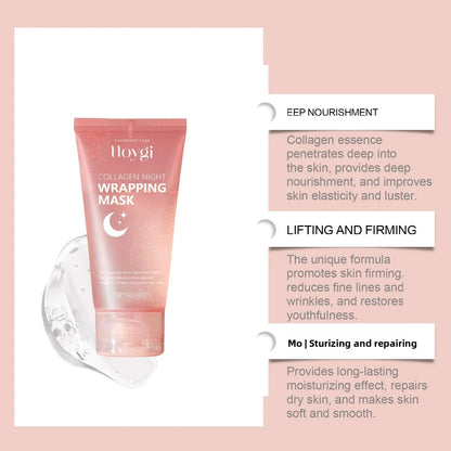 2 Pack Night Repair Collagen Peel-Off Masks with 2 Brushes - Deep Cleansing, Hydrating, Brightening,for Mother's Day &Easter