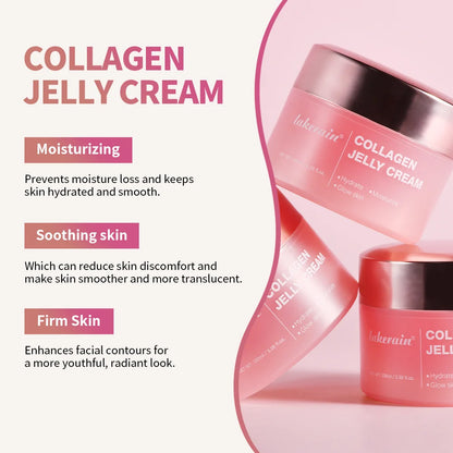 Collagen Jelly Cream & Peel-Off Mask & Salmon Collagen Essence Set Wrapping Firming Moisturizing Soothing Face Skincare Combo