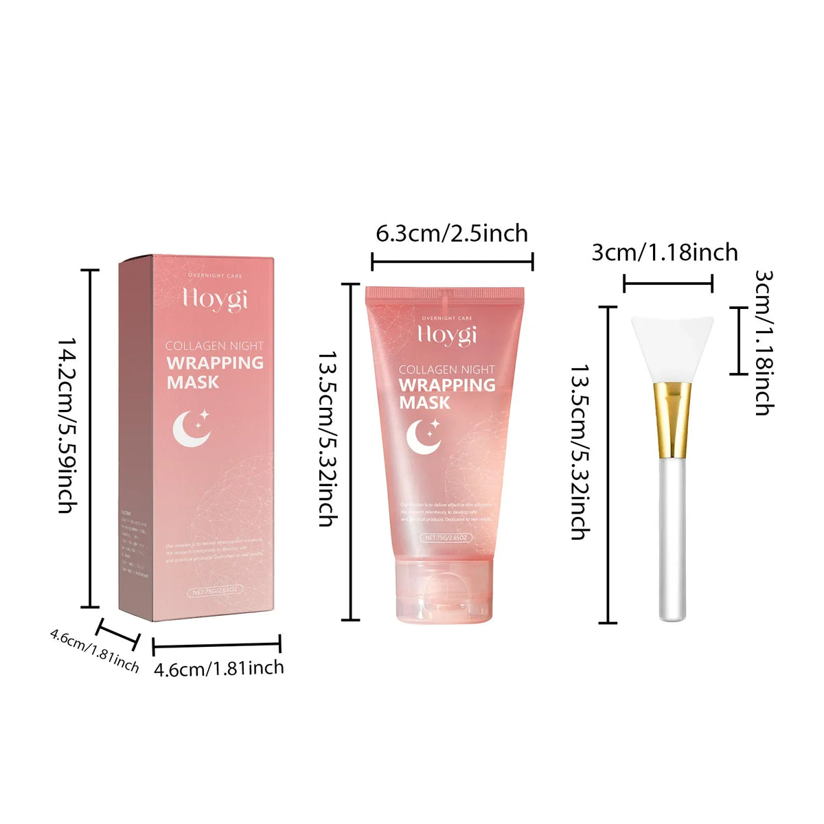 2 Pack Night Repair Collagen Peel-Off Masks with 2 Brushes - Deep Cleansing, Hydrating, Brightening,for Mother's Day &Easter