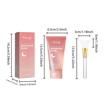 2 Pack Night Repair Collagen Peel-Off Masks with 2 Brushes - Deep Cleansing, Hydrating, Brightening,for Mother's Day &Easter