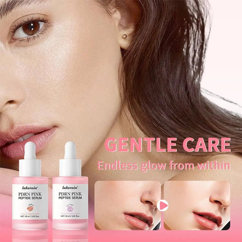 PDRN Pink Peptide Serum, Pink Glow Serum, Peptide Niacinamide Hydrating Moisturizing Firming, Uneven Skin Tone, Korean Skin Care