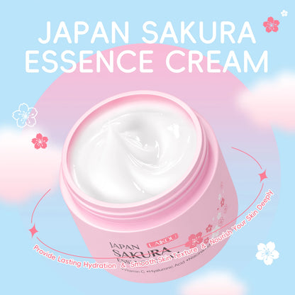 LAIKOU Japan Sakura 7PCS Skincare Set Cleanser Serum Eye Cream Mud Mask Lip Mask Sleeping Mask Hydrating Brightening