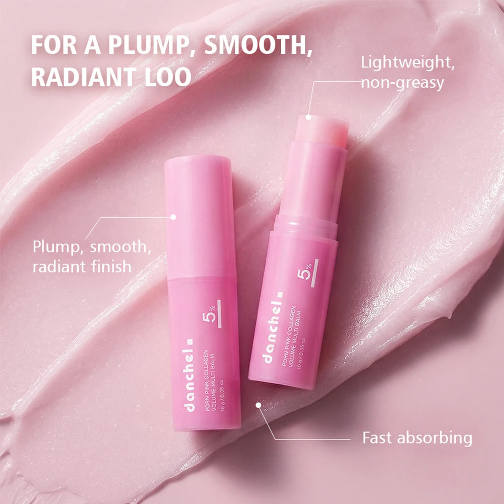 PDRN Pink Collagen Volume Multi Balm Deep Hydration Moisturization Brighten Skin Plump Smooth Radiant Portable Collagen Stick