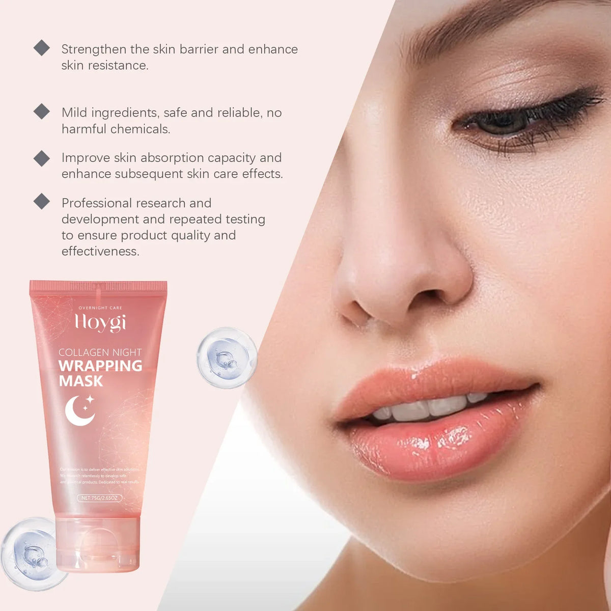 2 Pack Night Repair Collagen Peel-Off Masks with 2 Brushes - Deep Cleansing, Hydrating, Brightening,for Mother's Day &Easter